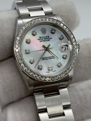 Rolex Datejust Midsize 31mm 78240 MOP Diamond Dial Diamond Bezel Stainless Steel