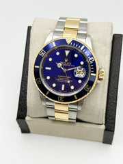 Rolex Submariner 16613 Blue Dial 18K Yellow Gold Stainless Steel