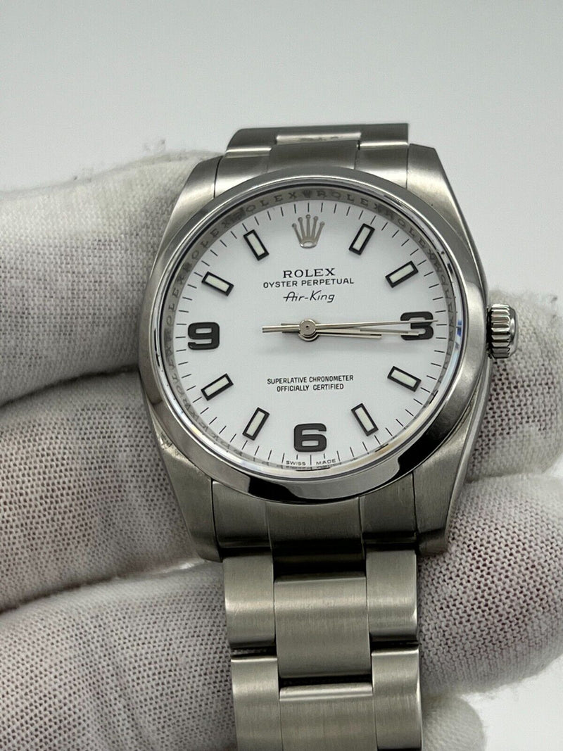 Rolex Air King 114200 34mm White Dial Stainless Steel