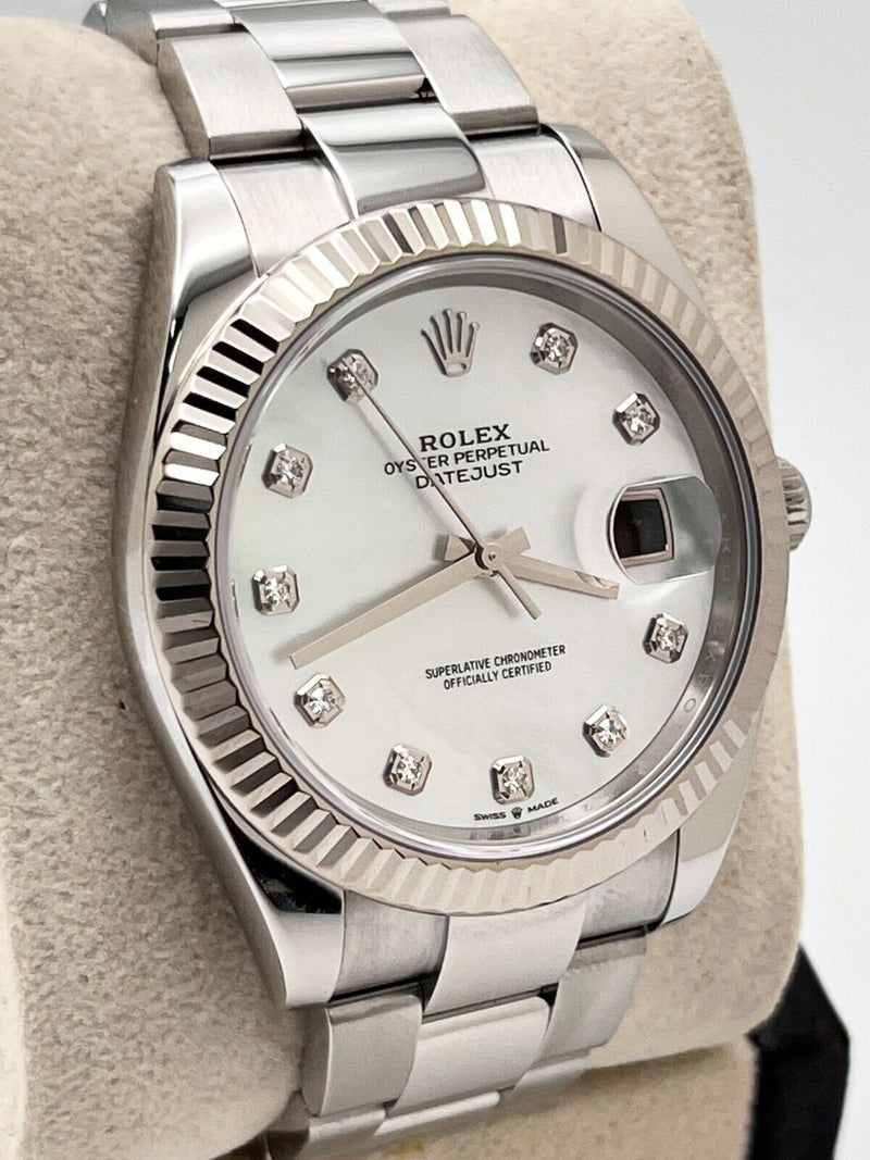 Rolex 126334 Datejust 41 MOP Diamond Dial Stainless Steel Box Paper 2020