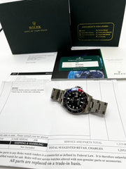 Vintage Rolex 1675 GMT Master Pepsi Red & Blue Stainless Steel Box Service Paper