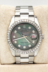 Rolex Datejust 116200 Tahitian MOP Diamond Dial Diamond Bezel Stainless Steel