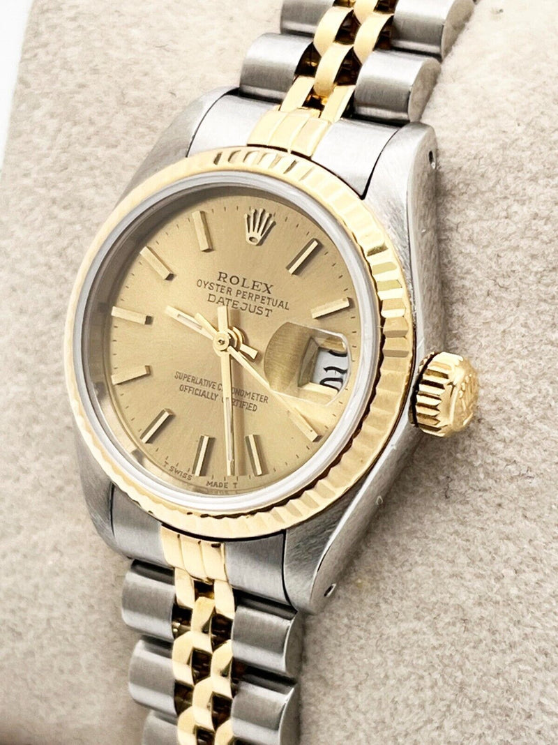 Rolex Datejust Ladies 69173 Champagne Dial 18K Yellow Gold Stainless Steel