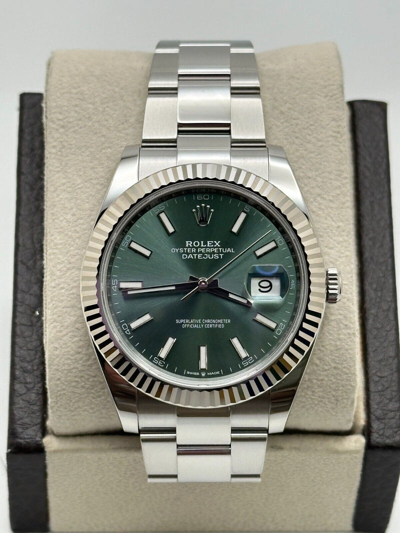 2023 Rolex 126334  Datejuts 41 Mint Green Dial Stainless Steel Box Paper