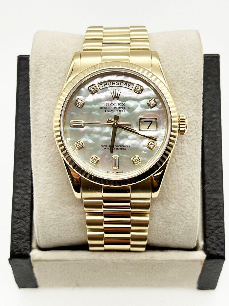 Rolex 118238 President Day Date Factory Mop Mother Of Pearl Diamond 18K Gold