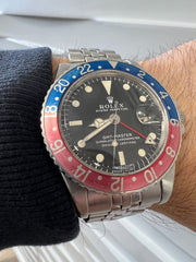 Vintage 1675 Rolex Pepsi GMT Master Long E Stainless Steel Jubilee All Original