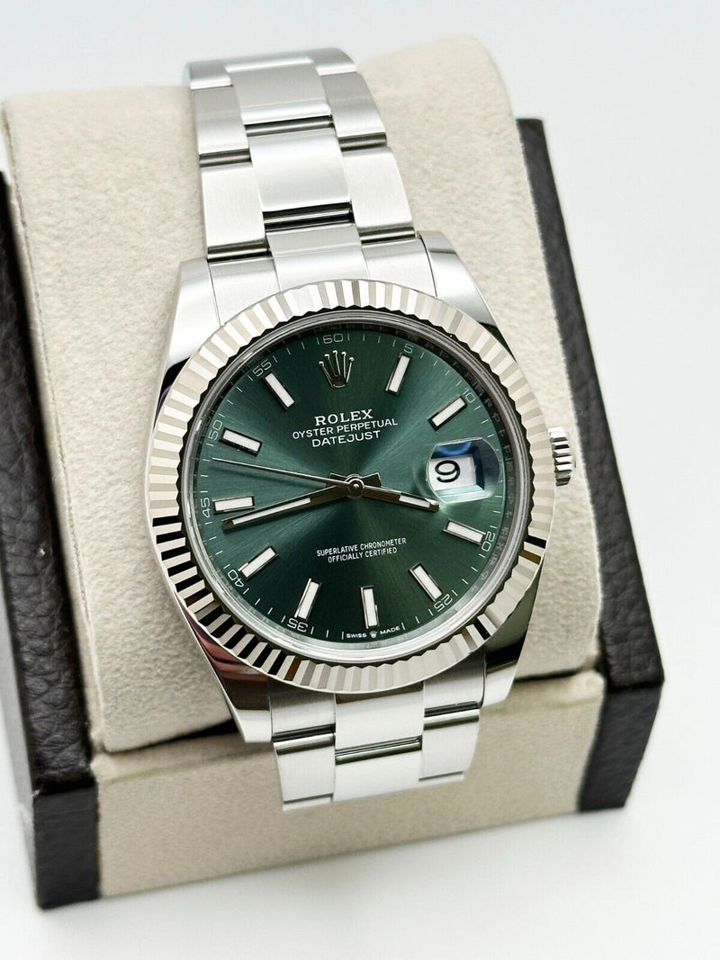 2023 Rolex 126334  Datejuts 41 Mint Green Dial Stainless Steel Box Paper