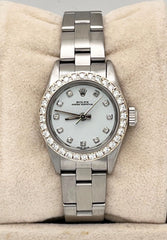 Rolex Ladies Oyster Perpetual 67194 Diamond Dial Diamond Bezel Stainless Steel