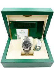 Rolex 126334 Datejust 41 Rhodium Diamond Dial Stainless Steel Box Paper