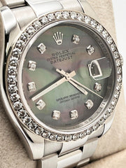 Rolex Datejust 116200 Tahitian MOP Diamond Dial Diamond Bezel Stainless Steel