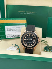 Rolex Yacht Master 116655 Oysterflex Black 18K Rose Gold Box Paper 2018