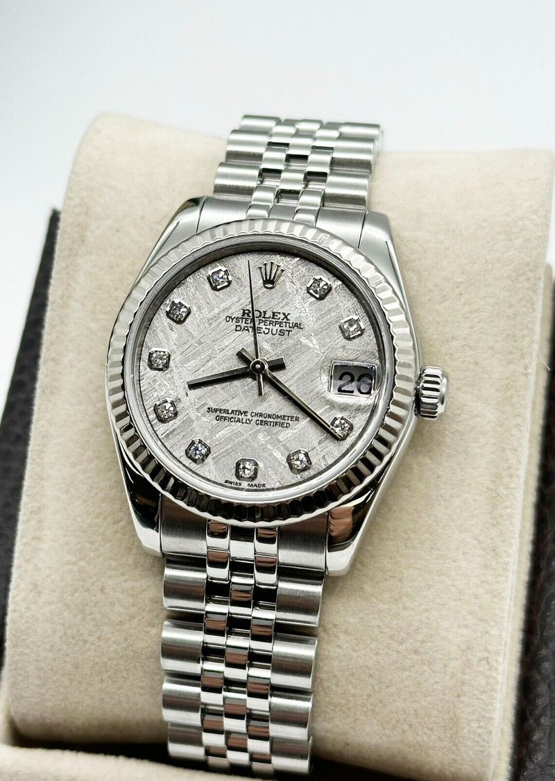 Rolex Datejust Midsize 31mm 178274 Meteorite Diamond Dial Steel 18K Gold Box