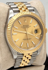 Rolex 126333 Jubilee Datejust 41 Champagne Dial 18K Yellow Gold Steel Box Paper