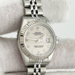 Rolex Ladies Datejust 79174 Jubilee Dial Steel 18K White Gold Bezel Box Papers