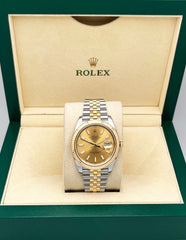 Rolex 126333 Jubilee Datejust 41 Champagne Dial 18K Yellow Gold Steel Box Paper