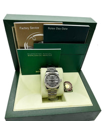 Rolex 118239 President Day Date 36mm 18K White Gold Rhodium Dial Box Booklets