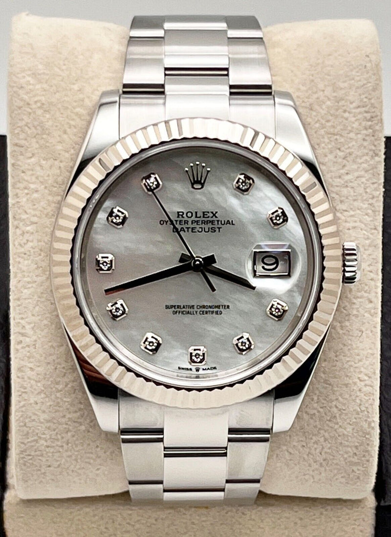 Rolex 126334 Datejust 41 MOP Diamond Dial Stainless Steel Box Paper 2020