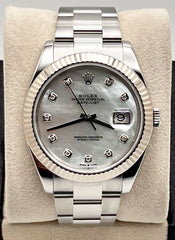 Rolex 126334 Datejust 41 MOP Diamond Dial Stainless Steel Box Paper 2020