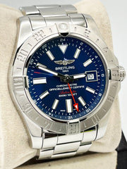 Breitling A32390 Avenger II GMT Blue Dial Stainless Steel Box Paper