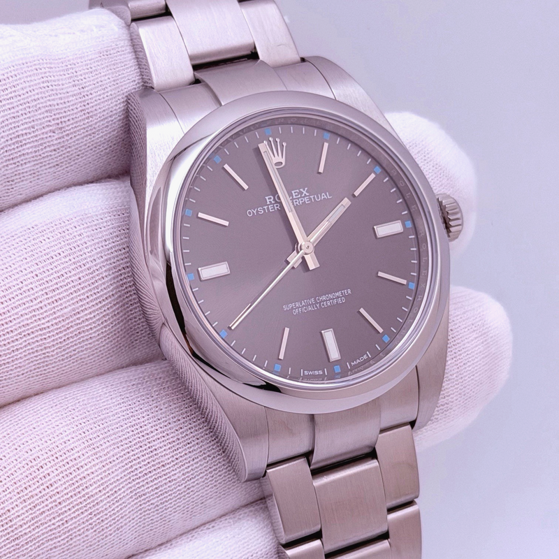 Rolex Oyster Perpetual 39 114300 39mm Dark Rhodium Dial Stainless Stee