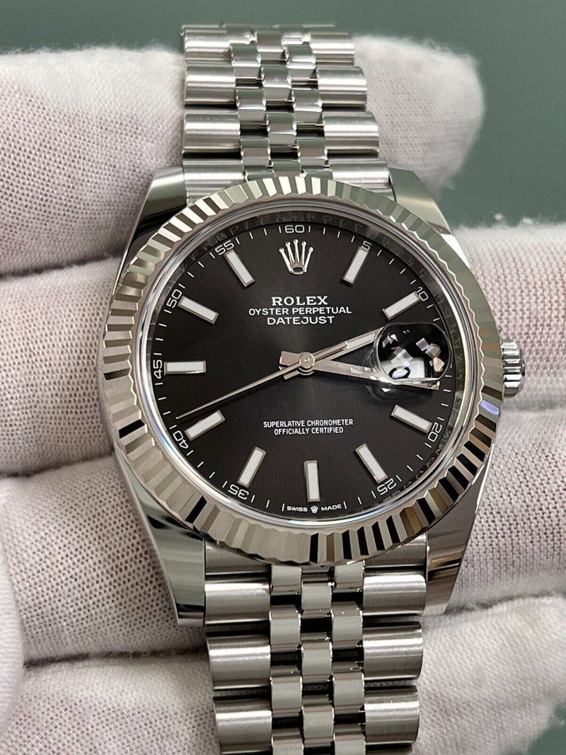 Rolex Datejust 41 126334 Black Dial Steel 18K White Gold Jubilee Box Paper 2022