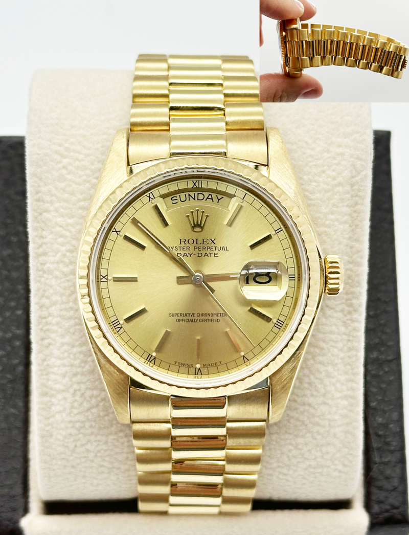 Rolex President Day Date 18038 36mm Champagne Dial 18K Yellow Gold