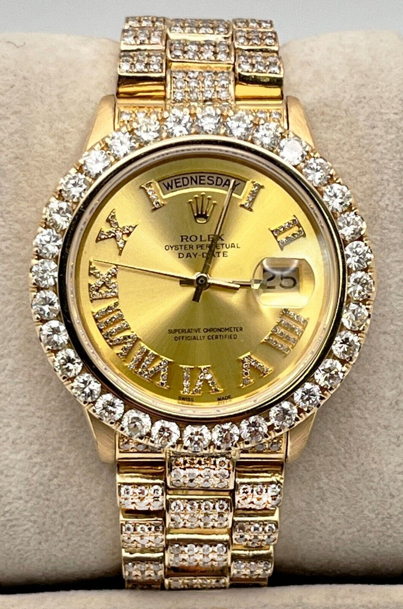 Rolex 18038 President Day Date Diamond Bracelet Bezel Dial 18K Yellow Gold 36mm