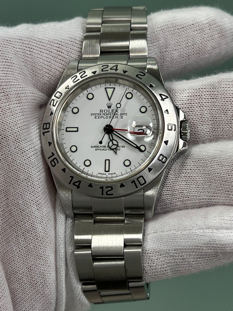 Rolex Explorer II 16570 40mm White Dial Stainless Steel Box Papers 2004