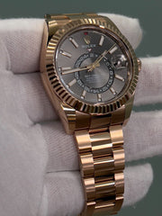 Rolex Sky Dweller 336935 Rhodium Dial 18K Everose Rose Gold Box Paper 2023