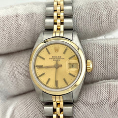 Rolex Date 6916 Champagne Dial 14K Yellow Gold Stainless Steel