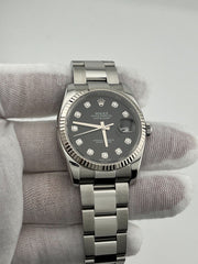 Rolex Datejust 116234 Black Diamond Dial Stainless Steel 18K White Gold 36mm