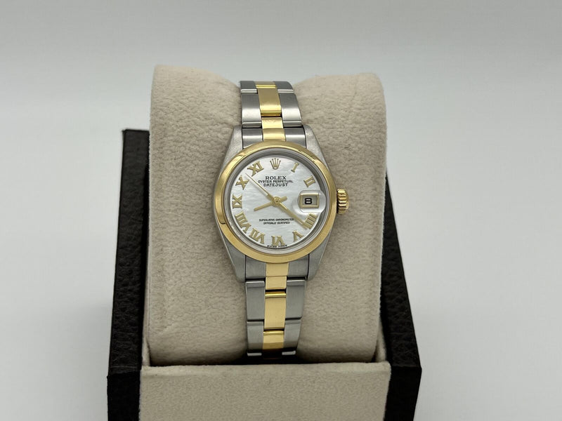 Rolex Ladies Datejust 79163 Factory MOP Roman Dial 18K Yellow Gold Steel 26mm