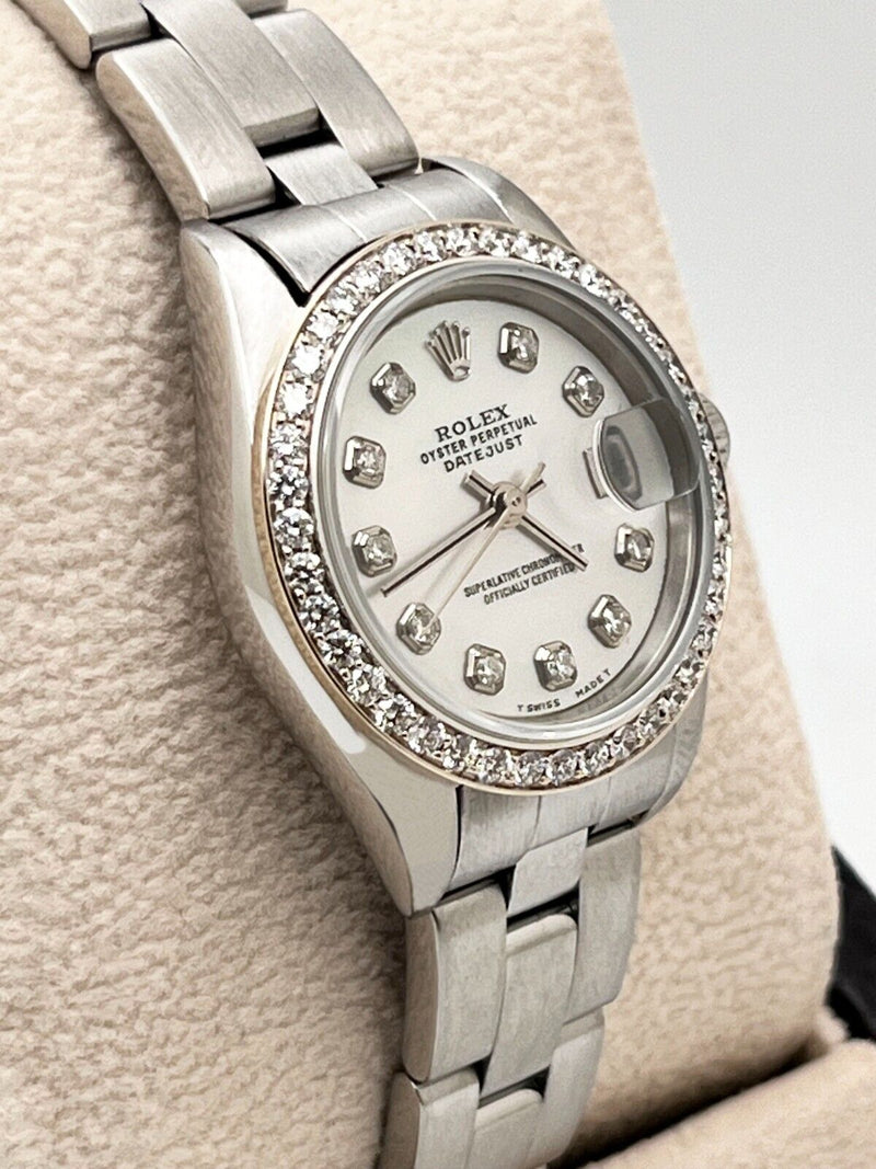 Rolex Ladies Date 79160 MOP Diamond Dial & Diamond Bezel Stainless Steel