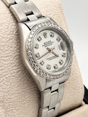 Rolex Ladies Date 79160 MOP Diamond Dial & Diamond Bezel Stainless Steel