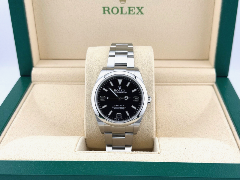 Rolex Explorer 214270 39mm Black Dial Stainless Steel Box