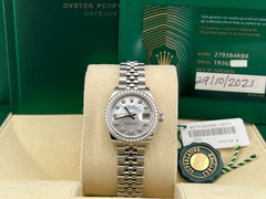 Rolex Ladies Datejust 279384RBR 28mm MOP Diamond Dial & Bezel Steel Box Paper