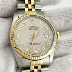 Rolex Datejust 16013 36mm Jubilee Arabic Dial 18K Yellow Gold Stainless Steel