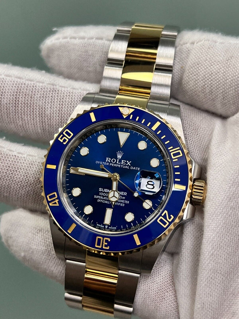 Rolex Submariner Blue 126613LB 41mm Ceramic 18K Yellow Gold Steel Box Paper 2023