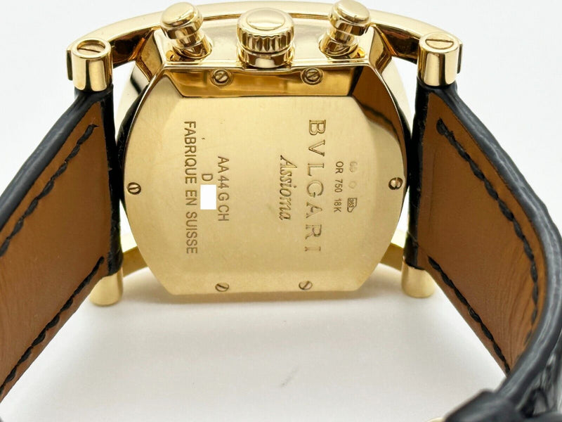 Bvlgari Bulgari Assioma Men's Watch AA44 G CH Chronograph 18 Karat Yellow Gold