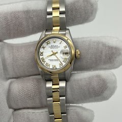 Rolex Ladies Datejust 79163 Factory MOP Roman Dial 18K Yellow Gold Steel 26mm