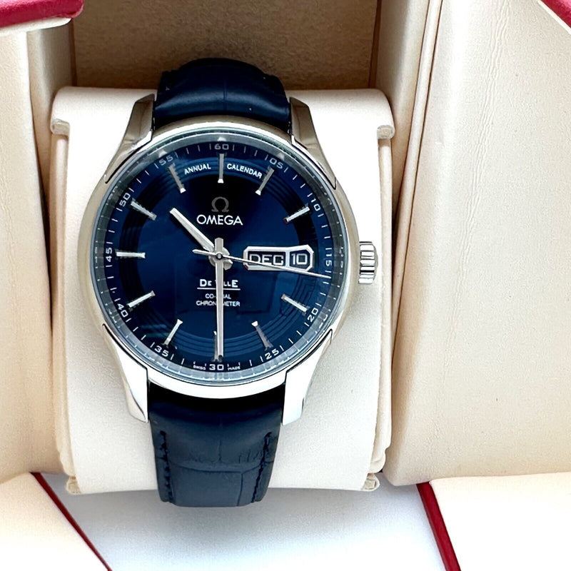 Omega De Ville Hour Vision Annual Calendar 431.33.41.22.03.001 Blue Dial Steel