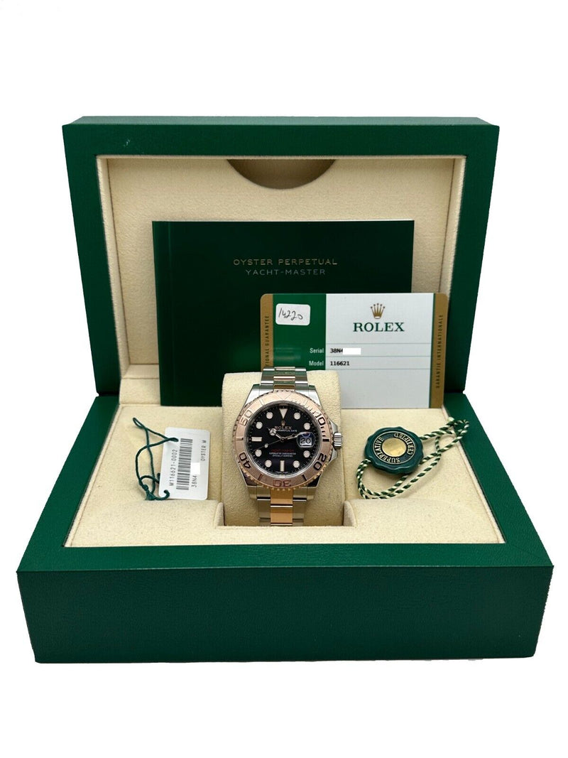 Rolex 116621 Yacht Master Black Dial 18K Rose Gold Stainless Box Paper 2018