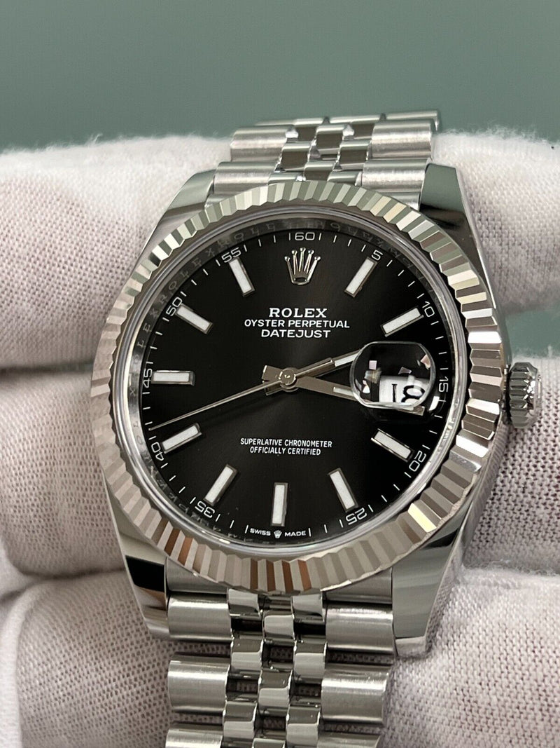 Rolex Datejust 41 126334 Black Dial Steel 18K White Gold Jubilee Box Paper 2022