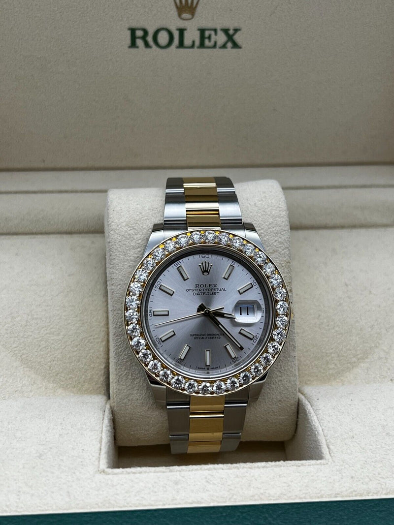 Rolex 126333 Datejust 41 Silver Dial Diamond Beze18K Yellow Gold Stainless Steel