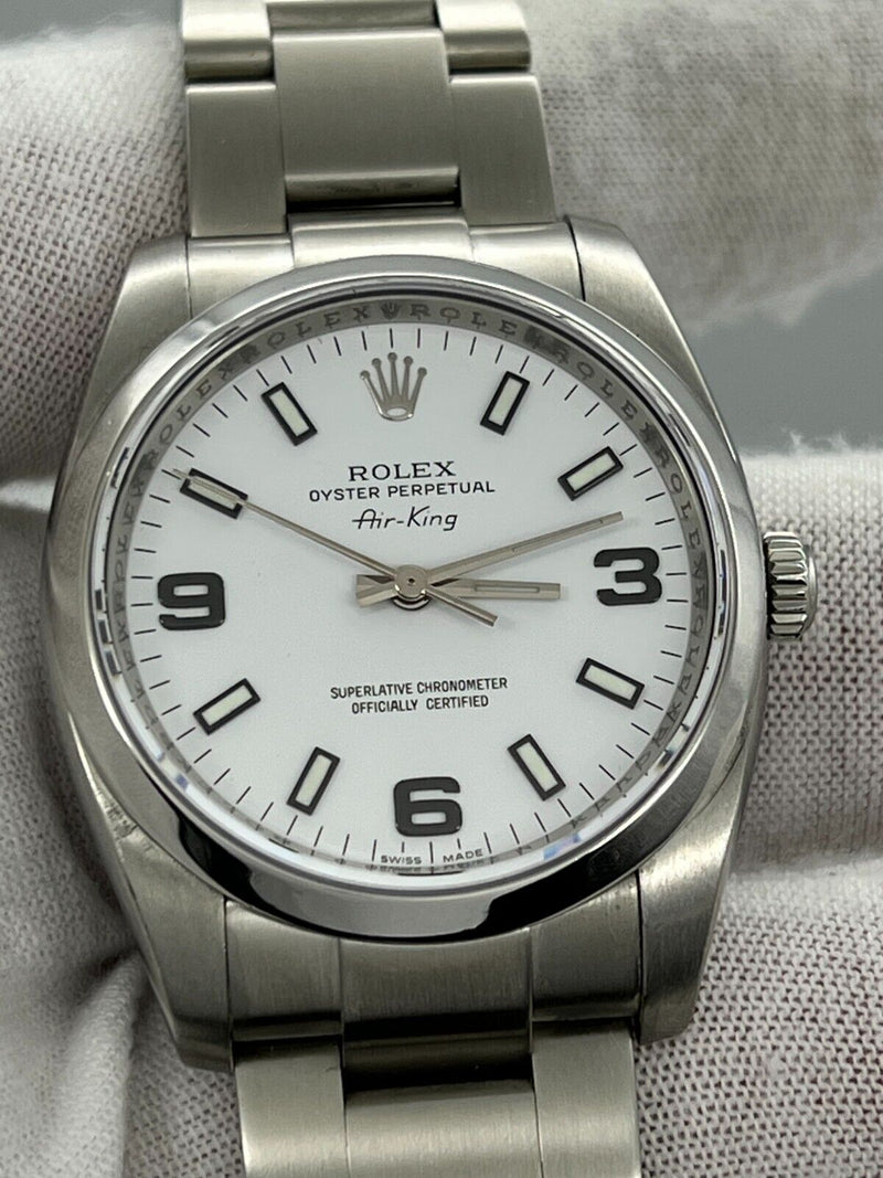 Rolex Air King 114200 34mm White Dial Stainless Steel