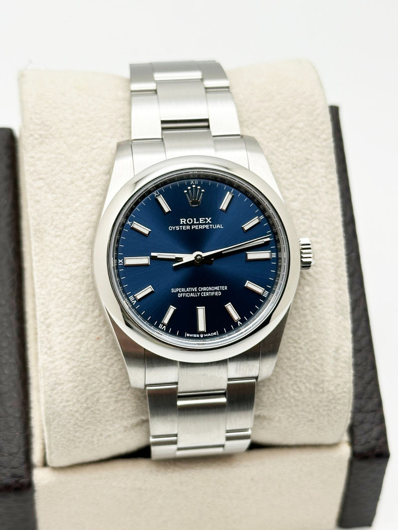 ブランデー ssx Rolex Oyster Perpetual 124200 34mm Blue Dial Stainless Steel