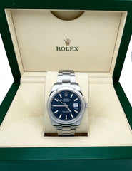 2023 Rolex 126300 Datejust 41 Blue Dial Stainless Steel Box Papers