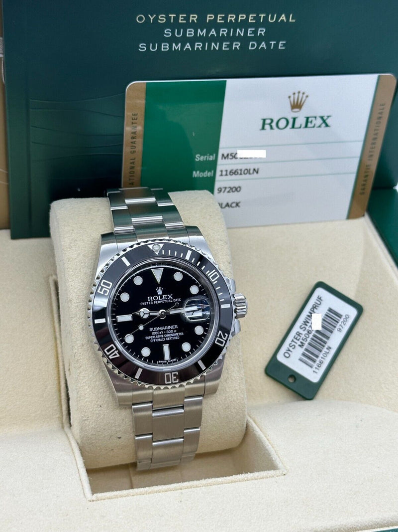 Rolex Submariner 116610 Black Ceramic 40mm Stainless Steel Box Paper 2014