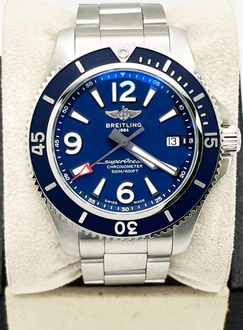 Breitling A17366 SuperOcean Automatic 42 Blue Dial Stainless Steel Box Paper