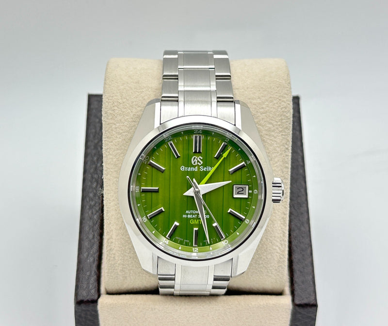 Grand Seiko Hi-Beat GMT Bamboo Garden SBGJ259 40mm Green Dial Stainles